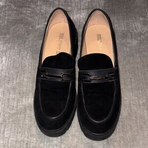 Silent D Black Loafers